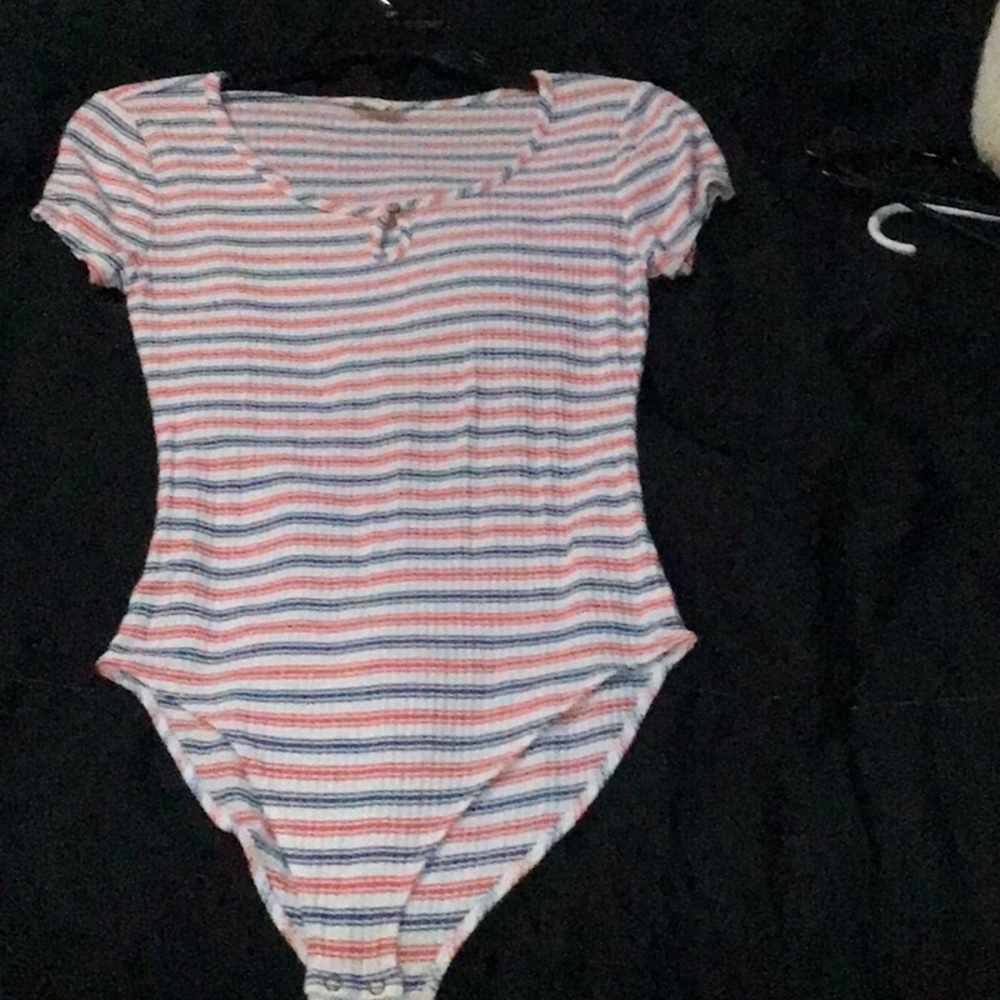 Striped body suit